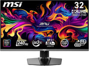 MPG 322URXDE QD-OLED, 32 pollici, 4K UHD, 3840 x 2160, monitor OLED, 240 Hz, 0,03 ms, DisplayHDR True Black 400, compatibile con G-SYNC, HDMI 2.1, DP 2.1a, USB C (98 W PD), regolabile in altezza