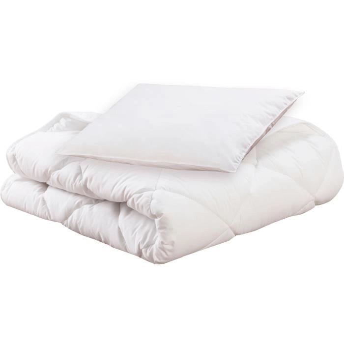 Confezione biologica Piumino 100x140 cm + cuscino 40x60 cm - MON P'TIT DODO - Caldo - 100% Poliestere Fibra cava siliconata - 1 persona -