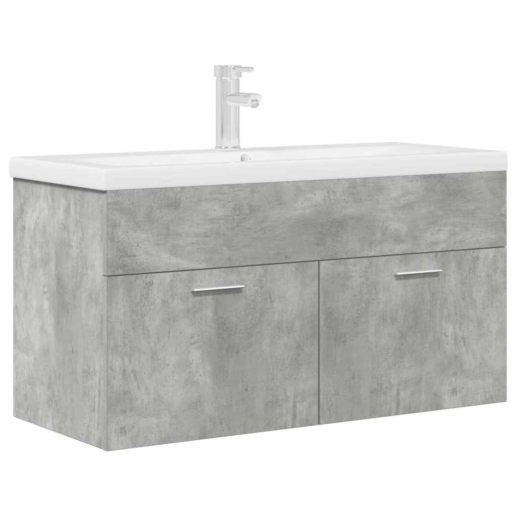 Mobiletto da bagno sospeso con vano contenitore 90 x 38,5 x 46 cm legno composito grigio cemento 02_0055757