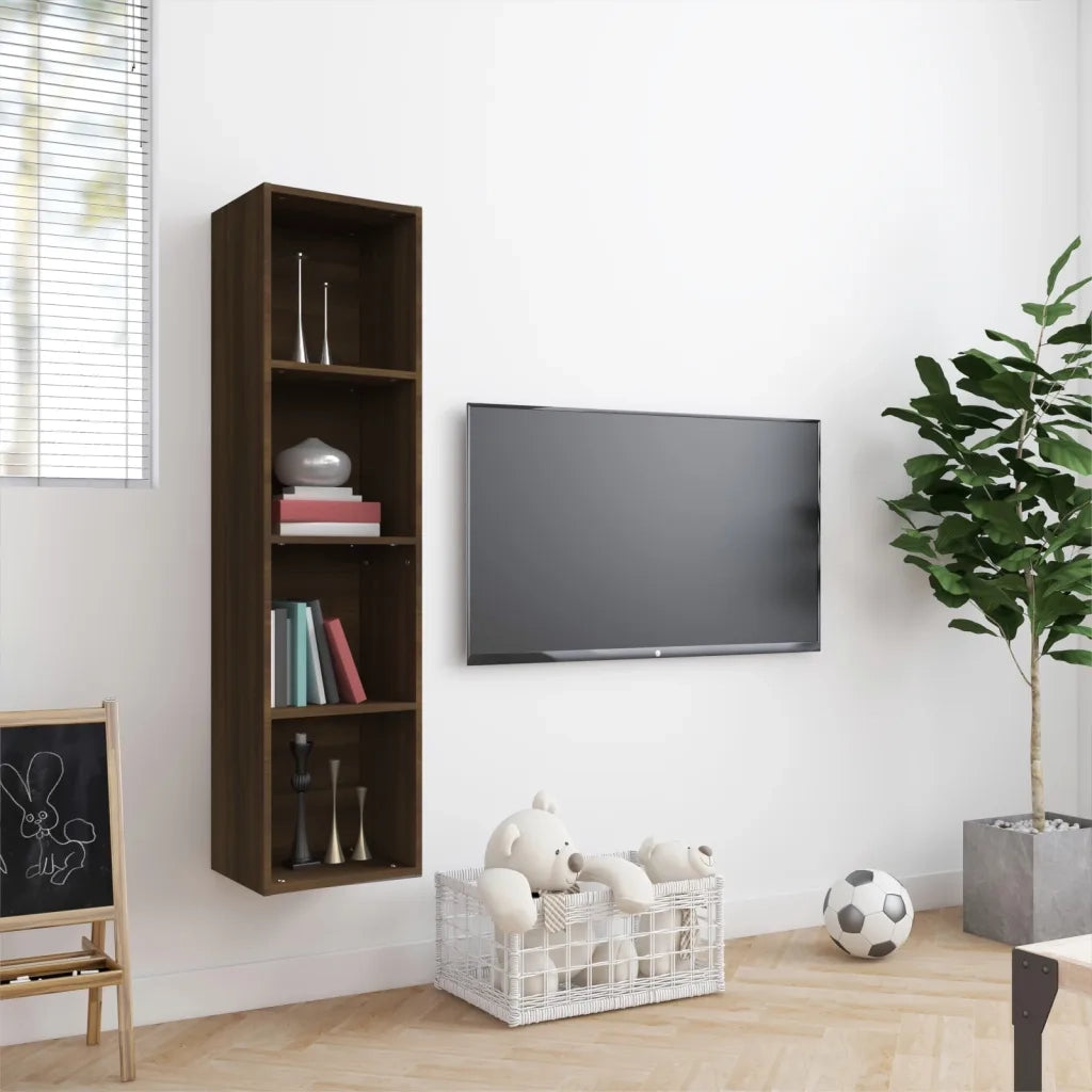 Libreria/Mobile TV Rovere Marrone 143x30x36cm Legno Multistrato cod mxl 33578