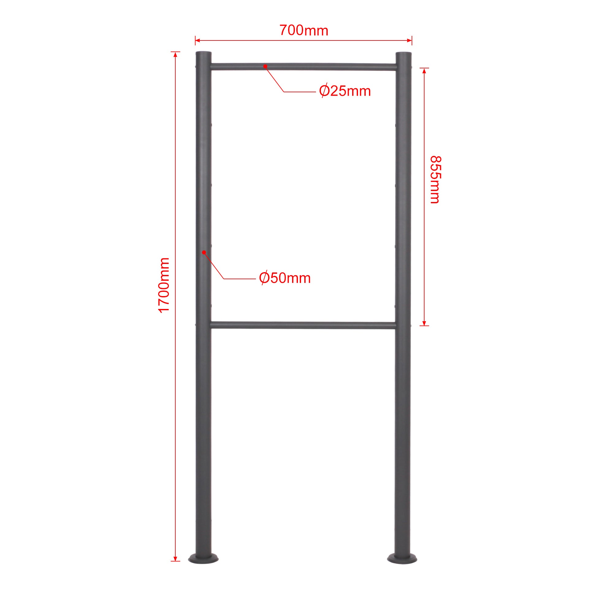 Cassetta delle lettere da terra 2x2 V53 antracite Con supporto e targhetta nome Posta