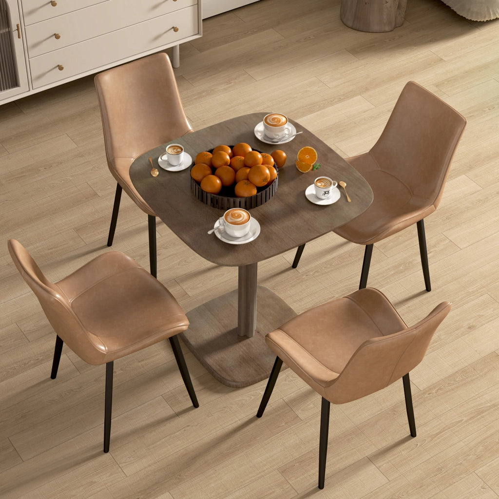 Tavolo da pranzo quadrato ¨C Minimal ¨C 70x70 cm, effetto legno, marrone