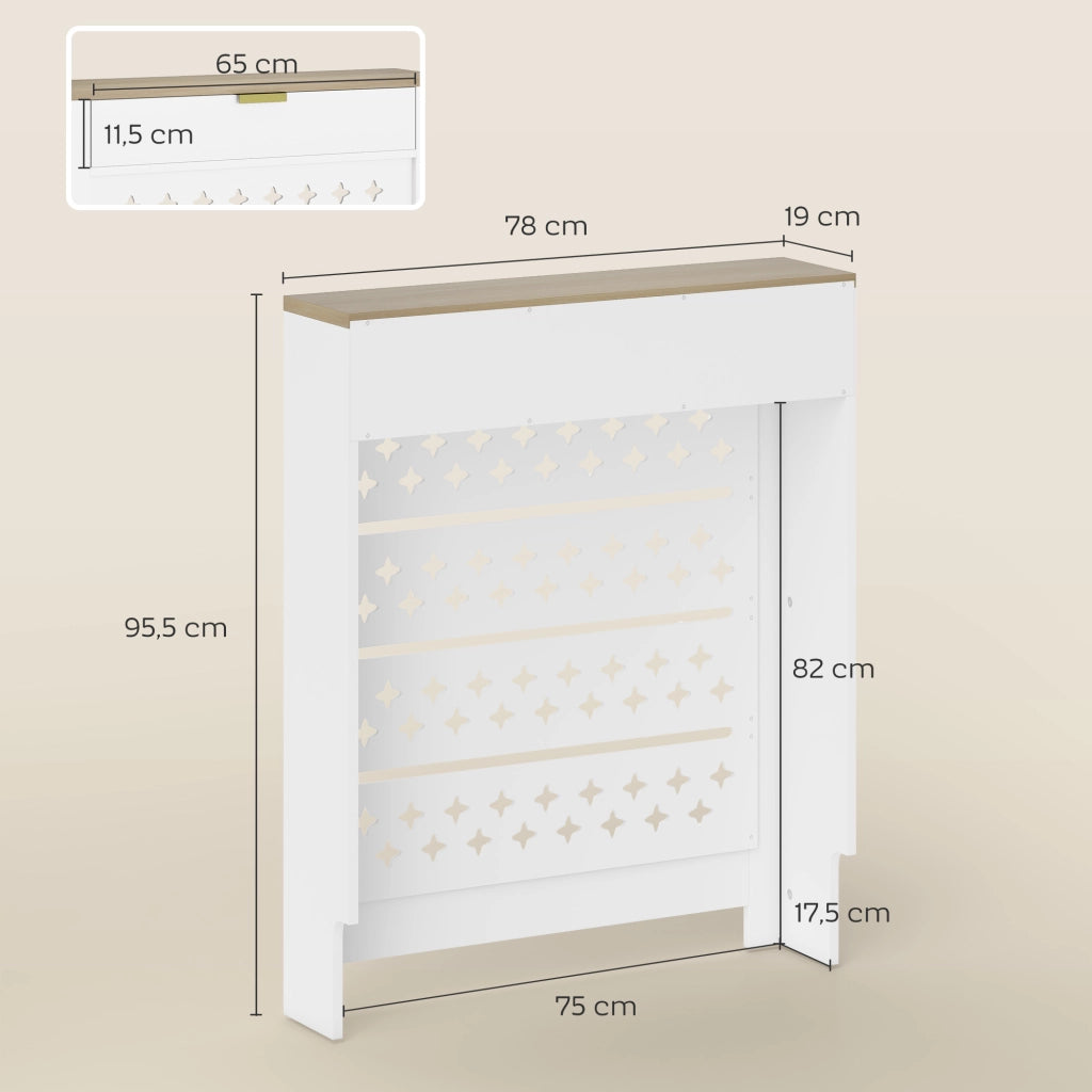 Copri termosifone con mensola e anta ribaltabile ¨C Xylo ¨C 78x19x95,5 cm bianco