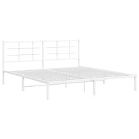 Giroletto con Testiera Metallo Bianco 180x200 cm 355614