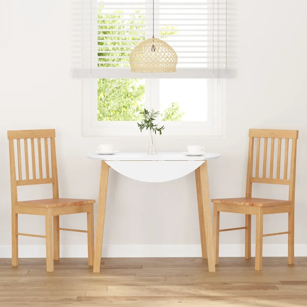 Sedie da Pranzo 2 pz in Legno Massello di Hevea