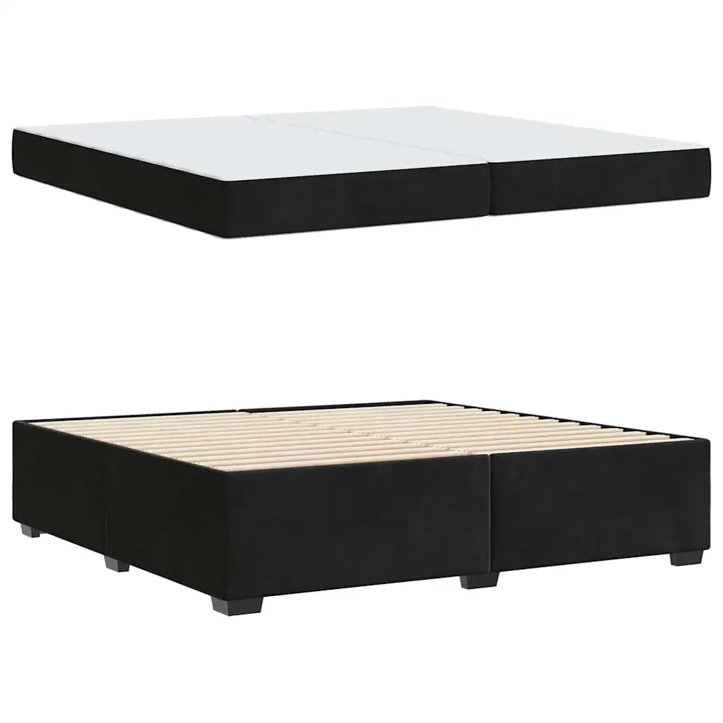 vidaXL Struttura del letto con materasso Nero 200 x 200 cm Velluto