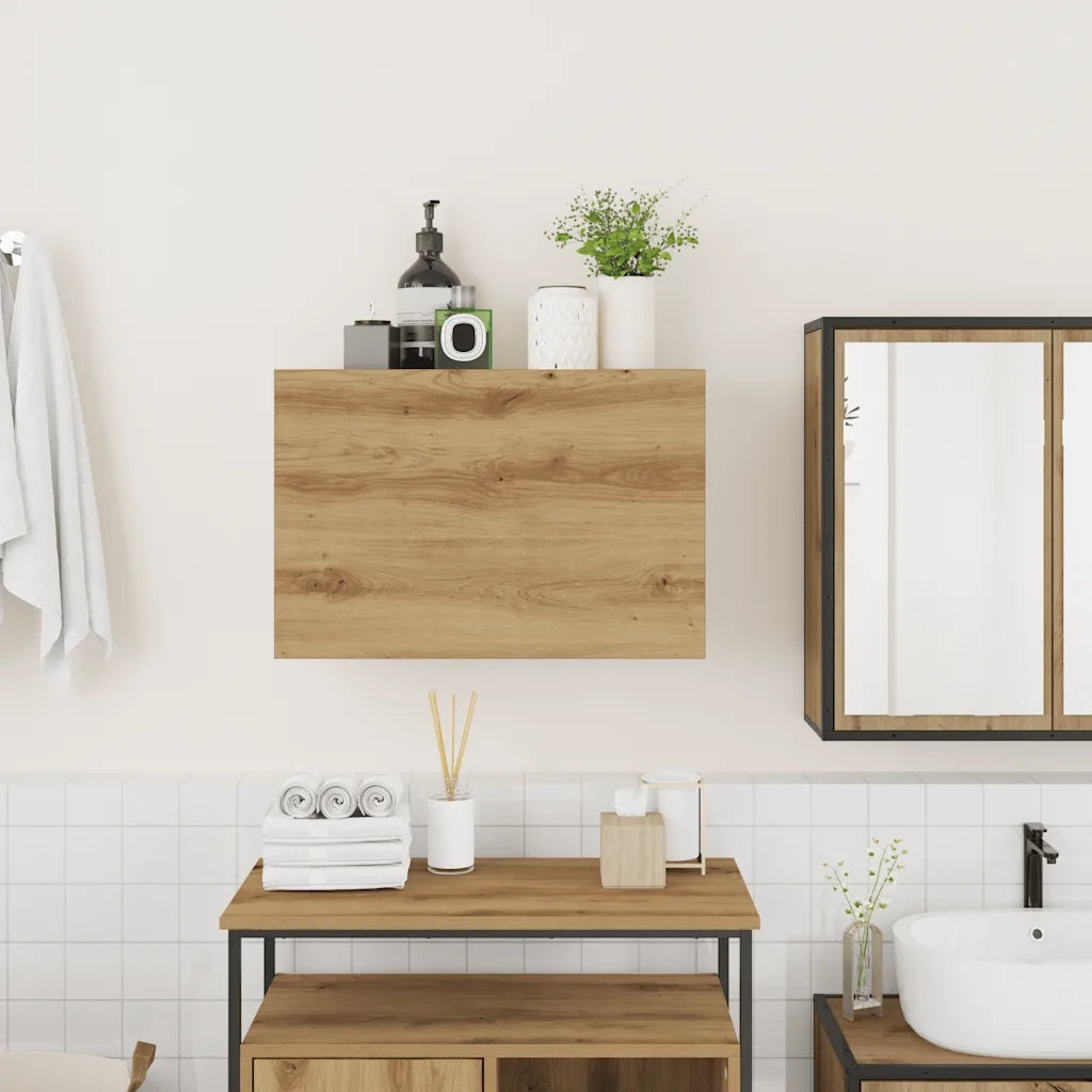 Mobiletto da Bagno Rovere Artigianale 60x25x40 cm Truciolato 860075