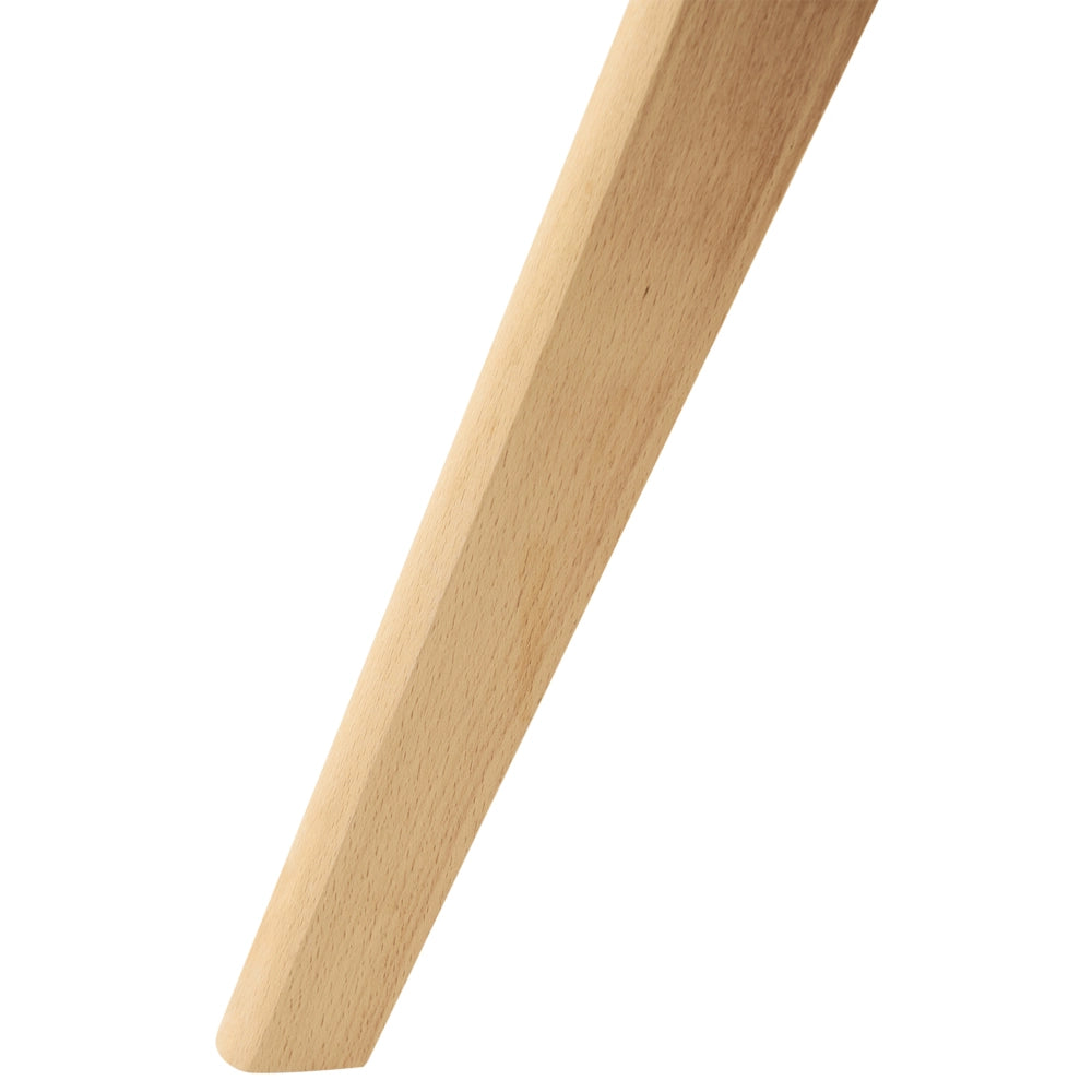 Set di 2 Sedie da Pranzo Tessuto azzurro e Gambe in Legno Imbottitura verticale Schienale curvo