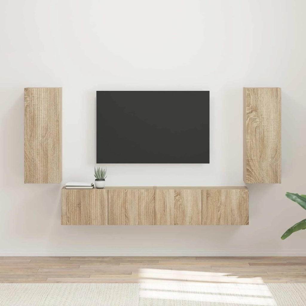 Set di Mobiletto da TV a Parete 4 pcs Rovere Sonoma 3408918