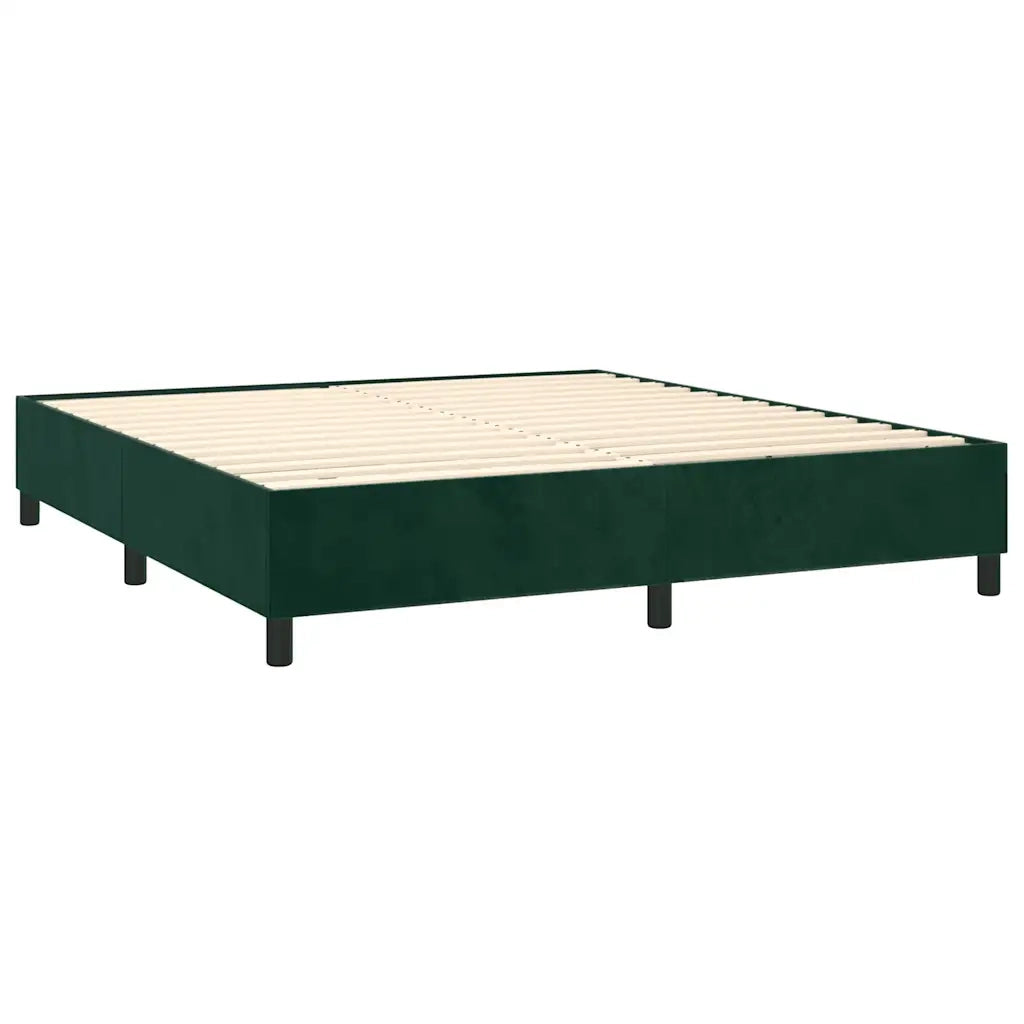 Giroletto a Molle con Materasso Verde Scuro 180x200 cm Velluto 3137920