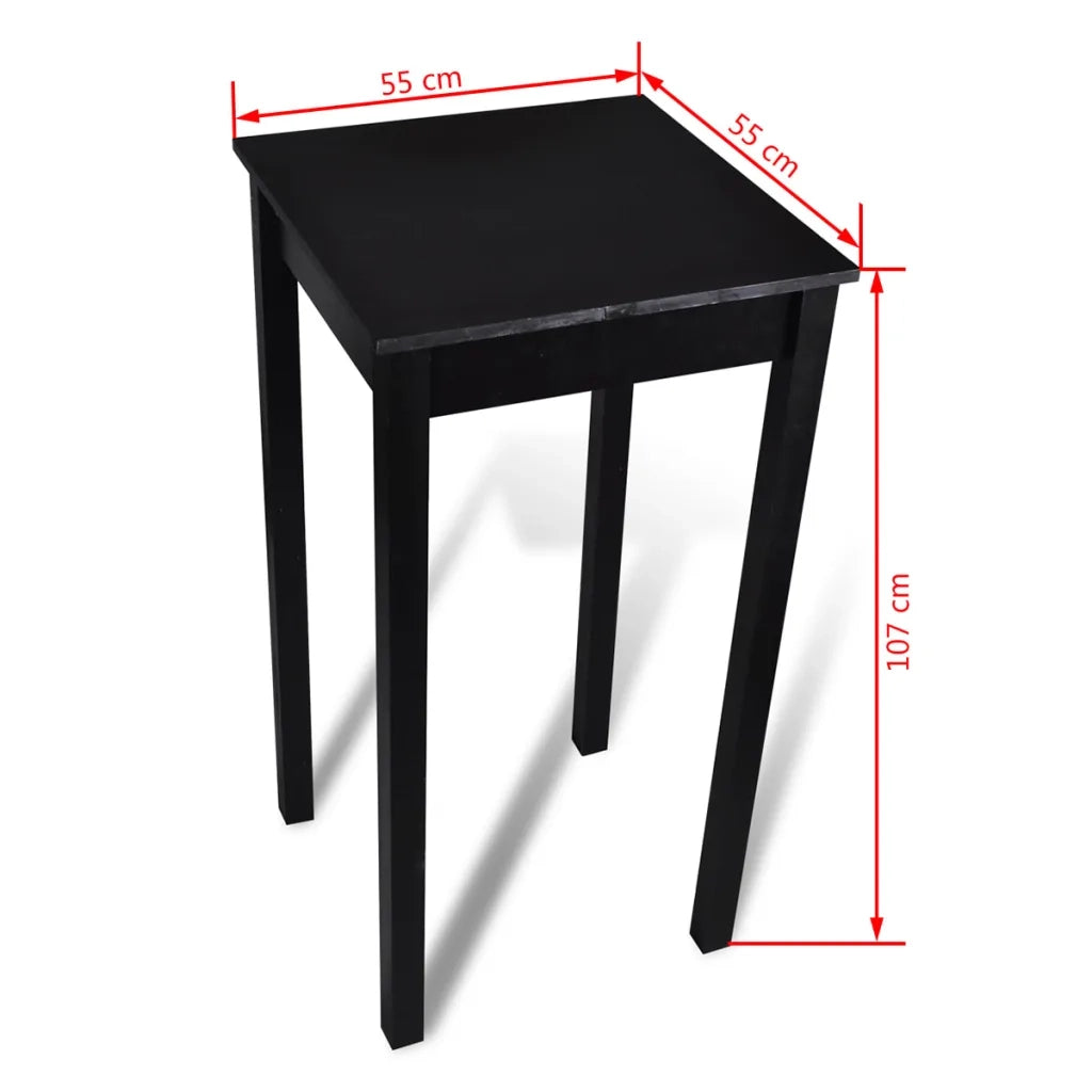 Set Tavolino da Bar con 2 Sgabelli Neri CFW6234629