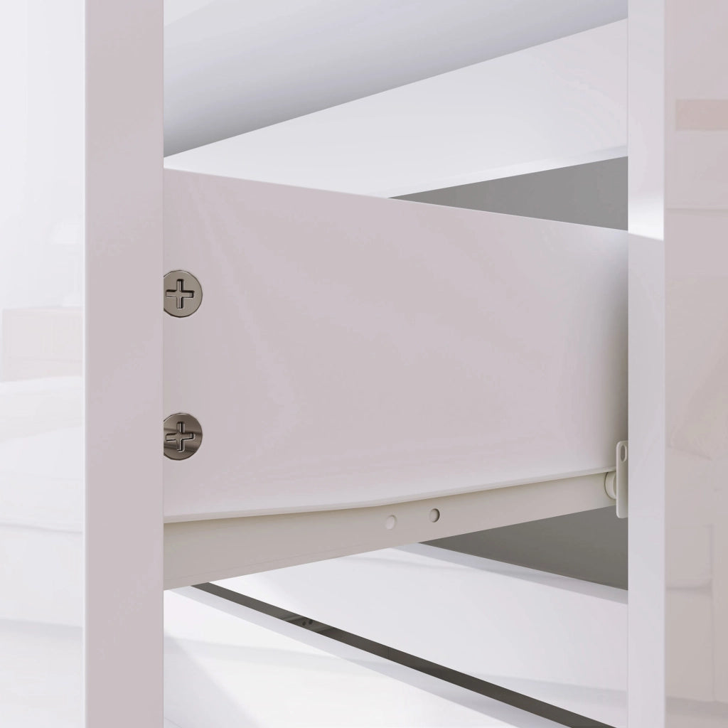 Cassettiera con 4 cassetti anti ribaltamento per soggiorno corridoio ¨C Zephmum ¨C Bianco brillante 55x33x80 cm