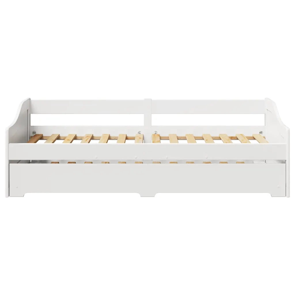 Letto singolo | Letto per adulti | Lettino con Rotelle senza Materasso IRUN Bianco 90x200 cm