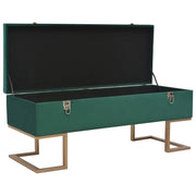 Panca con Vano Portaoggetti 105 cm in Velluto Verde 247570