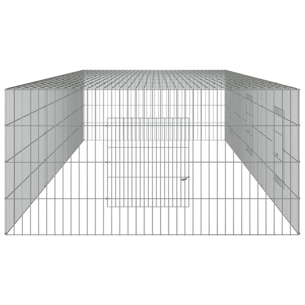Gabbia per conigli 3 pannelli 325 x 109 x 54 cm Ferro zincato Argento 02_0041688