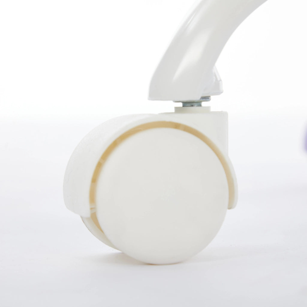 Sedia da ufficio girevole con altezza regolabile, seduta ergonomica e ruote silenziose in pelliccia sintetica crema