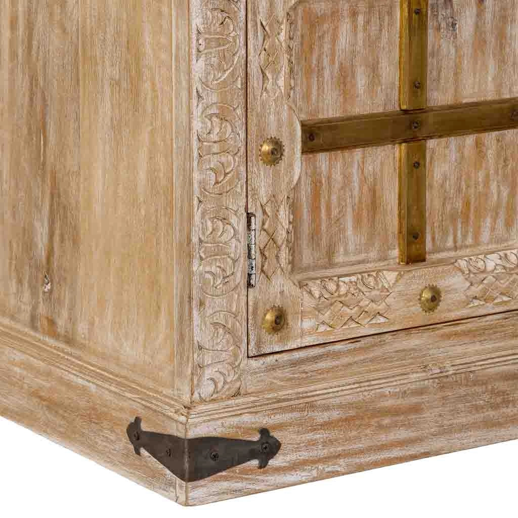 Credenza in legno bianco, 180x46x96h cm