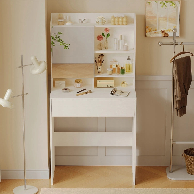 Moderno tavolino da toeletta con specchio apribile loft cassetto glamour