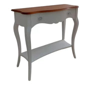Consolle 1 cassetto legno shabby bianco opaco ciliegio 100x40x87 - Mobili 2G