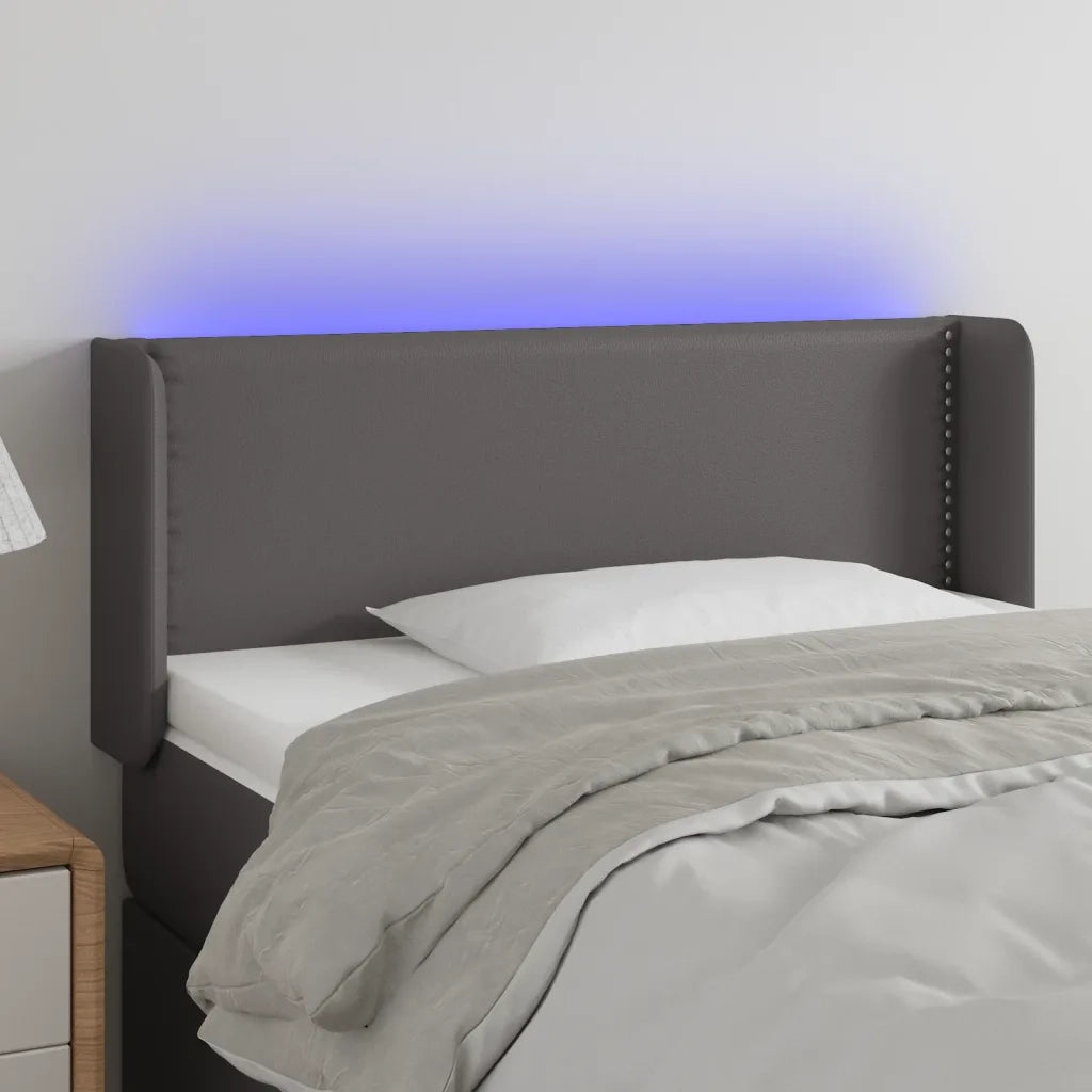 Testiera | Testata a LED Grigio 83x16x78/88 cm in Similpelle