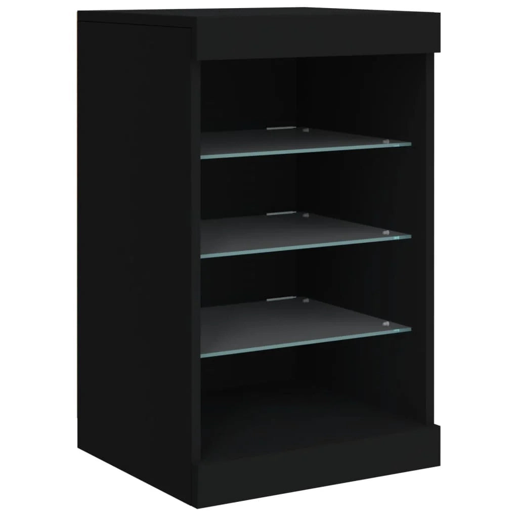 Buffet credenza cassettiera armadio mobile contenitore organizer per cucina soggiorno salotto con luci LED 41 x 37 x 67 cm nero 02_0030038
