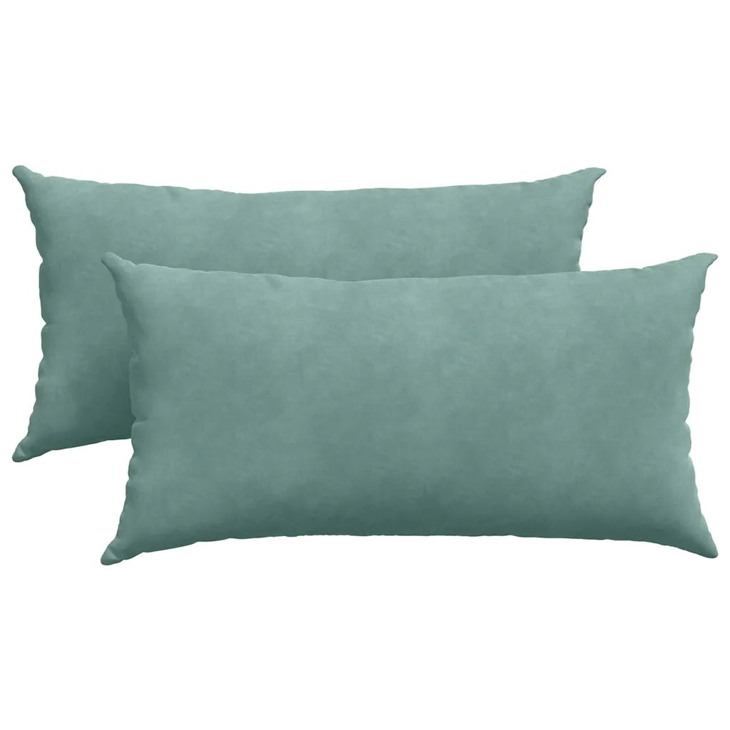Cuscini da Divano 2 pz | Cuscini per sedie Verde Mare 80 x 40 cm Tessuto in Cords
