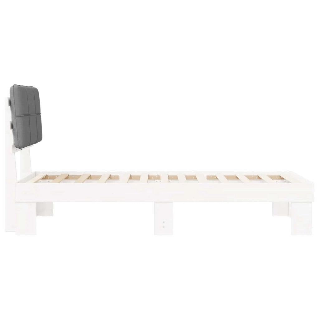 Letto con Testiera Rivestita Grigio chiaro 90 x 200 cm