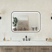 Specchio bagno Rettangolare 70x50cm Retroilluminato Con Led, Antiappannamento + 3 Luci