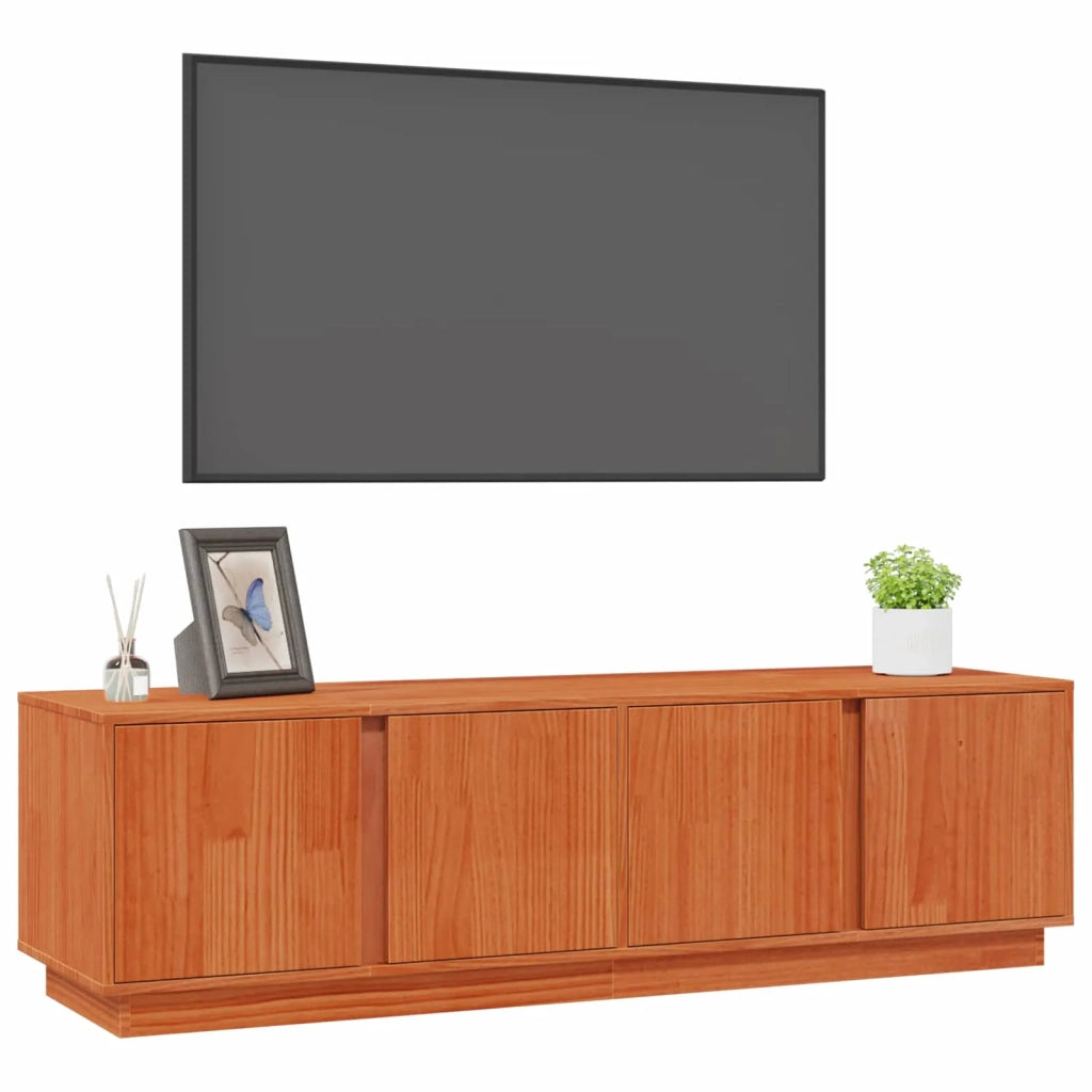 Mobile TV Marrone Cera 140 x 40 x 40 cm Legno di pino massiccio 870000