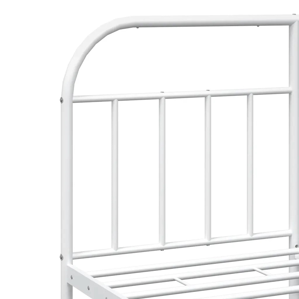 Giroletto con Testiera e Pediera-Struttura Letto Metallo Bianco 135x190 cm 873003