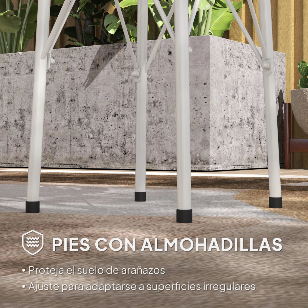 Tavolo da giardino rotondo in acciaio con gambe a X ¨C zephmum ¨C bianco ?40x50cm