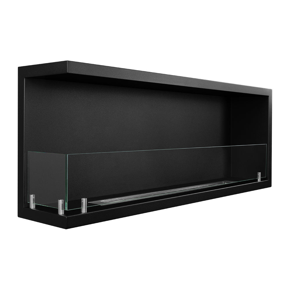 Camino a Bioetanolo da Incasso ad angolo 120x22,4x45 cm Sutri 120 SX Nero