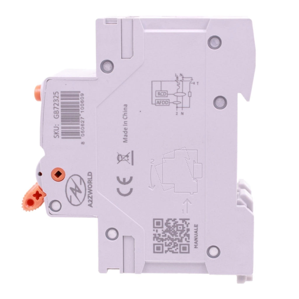 AFDD+RCBO Interruttore Antiincendio, Magnetotermico Differenziale con Rilevamento Di Arco Elettrico, Tipo A Curva C, 1P+N 2M 6000A 30mA, AC 220V Doppia Leva,GYR9NE-ARC,10A 16A 20A 25A 32A 40A (C25A)
