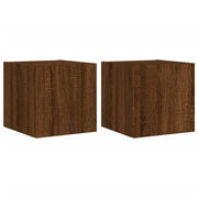 Mobile TV multimediale da parete mensola TV credenza TV mobile TV sala da pranzo soggiorno camera da letto luci LED 2 pezzi rovere 30,5 x 35 x 30 cm marrone 02_0029158