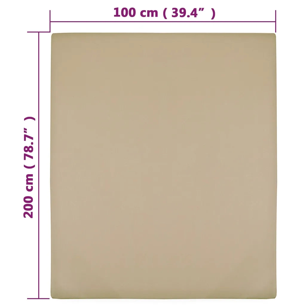 Lenzuola con Angoli Jersey 2pz Tortora 100x200 cm Cotone cod mxl 59022