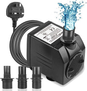 Pompa di raffreddamento silenziosa da 2000 l/u per fontane, piscine e acquari - 45 W, 5 m di cavo, inclusa la presa di 4 gocce e 3 diffusori