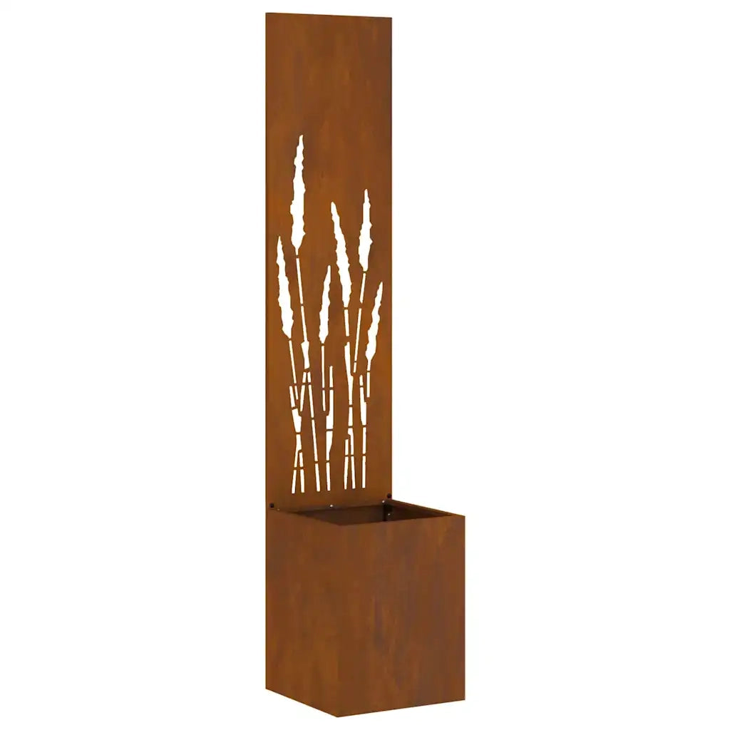 vidaXL Vaso da Giardino con Pannello Decorativo Ruggine 32 x 140 cm