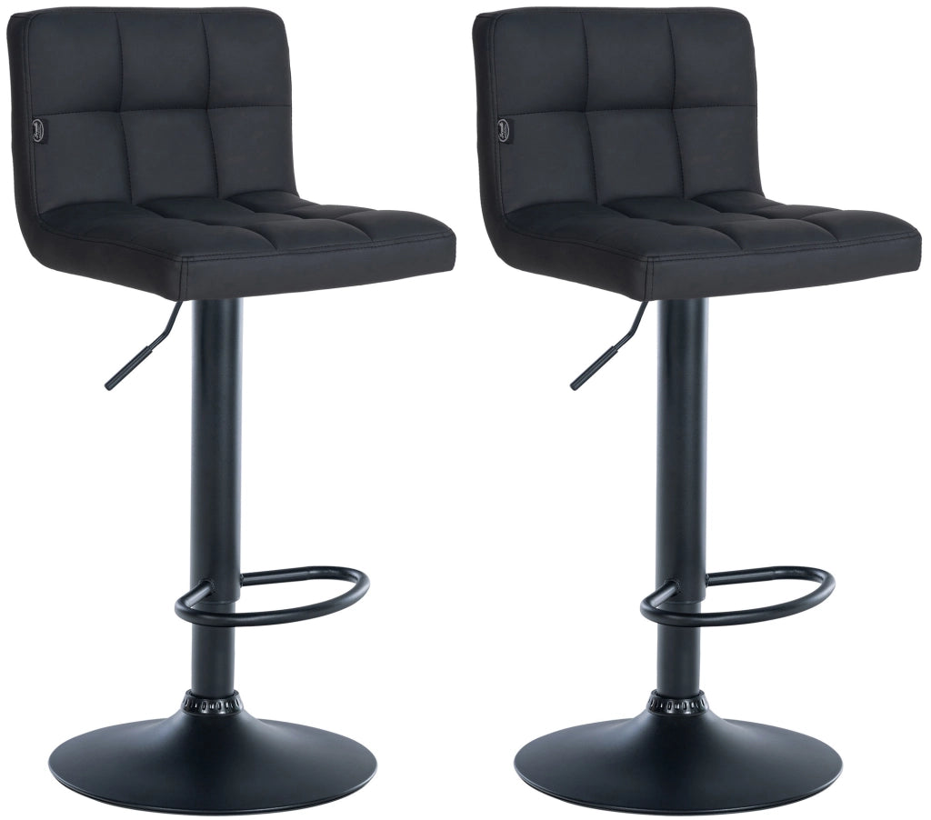 2er Set Barhocker Feni Kunstleder schwarz
