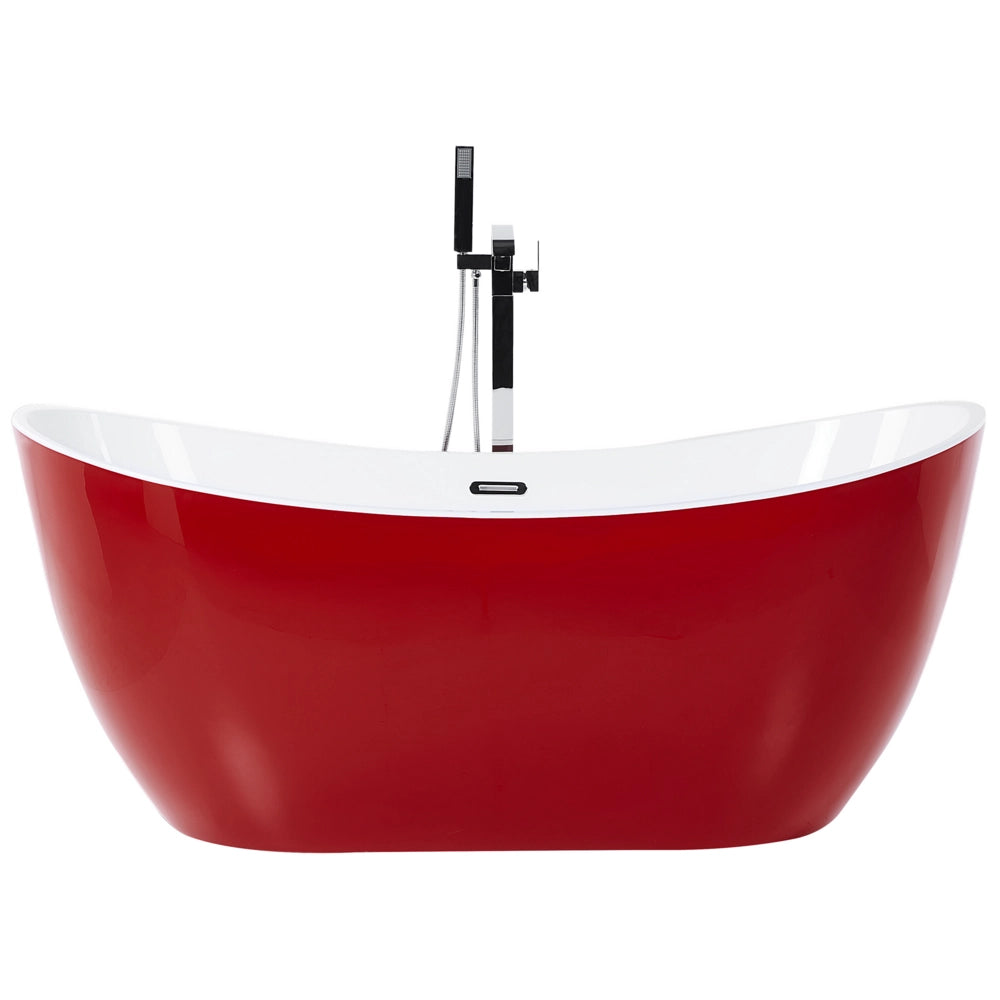 Moderna Vasca da Bagno Acrilico Sanitario rosso 180 x 78 cm autoportante moderno