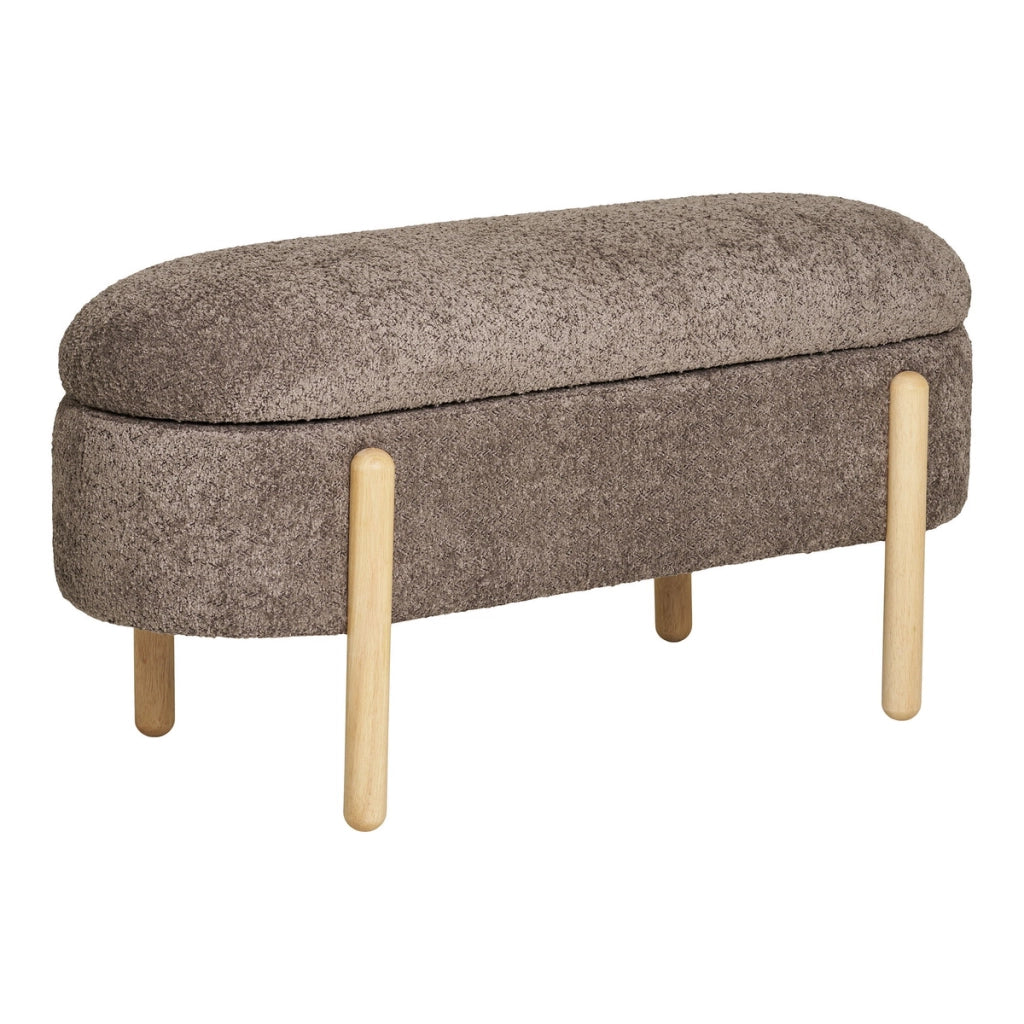 Panca con Portaoggetti Branca, Marrone, Poliestere, 40x97x48 cm