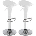 Set 2 Sgabelli Cucina Regolabile Acciaio e ABS Sgabello Girevole Bianco Casa Bar