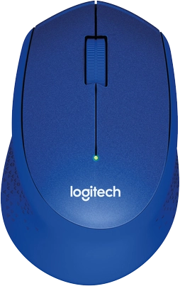 ORIGINAL Logitech Accessori per computer Blu 910-004910 M330 Silent Plus - Maus Mouse Logitech, 3 pulsanti, wireless, 2,4GHz, ricevitore wireless (USB), numero di pulsanti: 3, 1000DPI