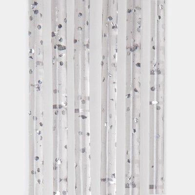 TENDINA PRONTA LUXOR 144 FILI  PVC LISCIO ARGENTO GLITTERATO CM 120 H.CM 240