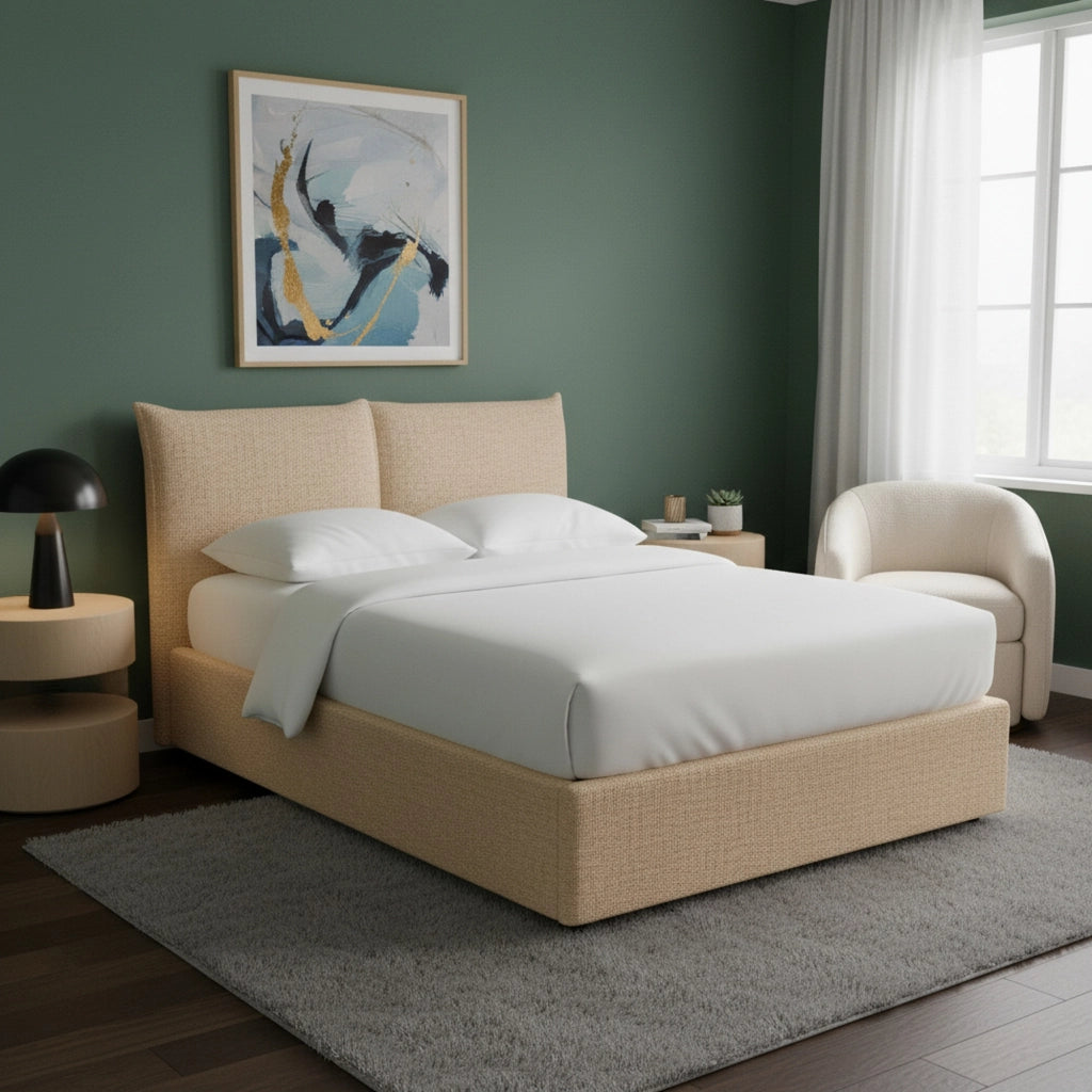 Newquay, Letto Singolo Sfoderabile Made in Italy, Beige