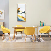 Sedie da Pranzo 4 pz Gialle in Tessuto cod mxl 75513