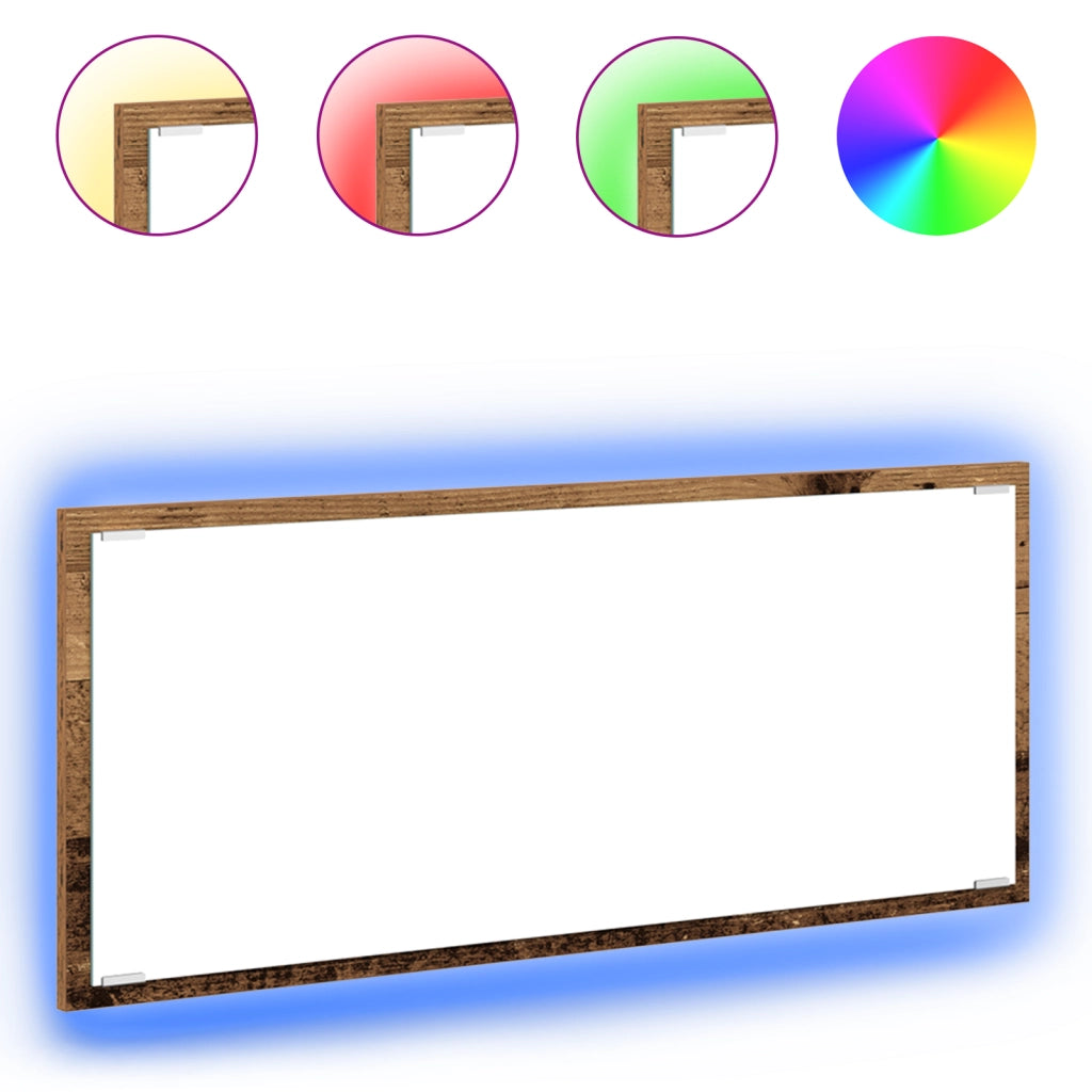 Specchio da Bagno Legno Vecchio Legno ingegnerizzato, Vetro