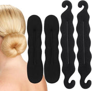 Accessori per Capelli Twist - 4 Stuks - 2 Grosse e 2 Piccole Clip con 50 Clip U - Nero