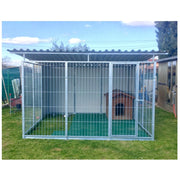 Recinto per cani coibentato 3x3 metri in rete con copertura e retro isolato con zincatura a caldo