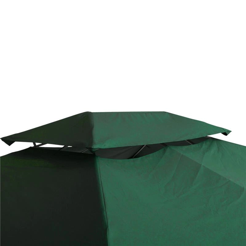 COPERTURA PER GAZEBO 4X3 M A 2 LIVELLI IN POLIESTERE CON CINGHIE E 10 FORI DI DRENAGGIO VERDE