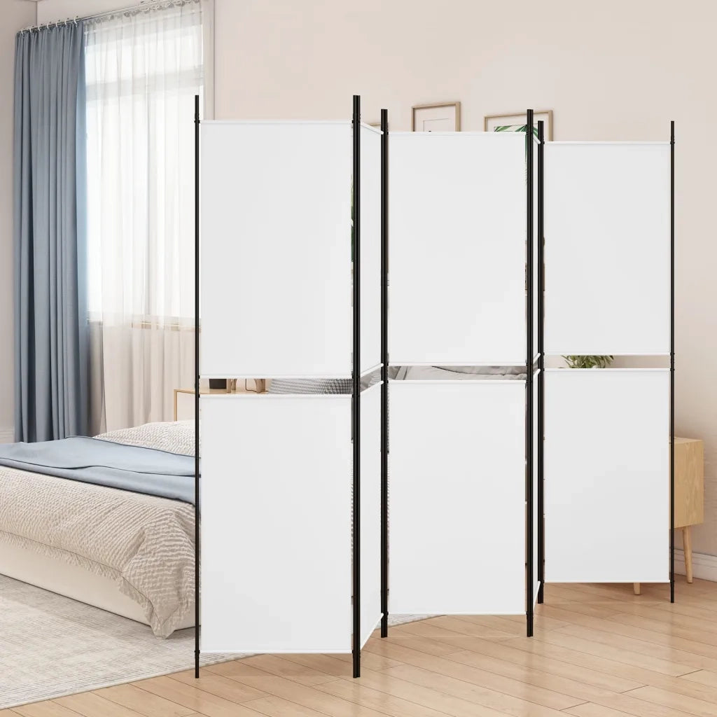 Divisorio a 4 Pannelli Bianco 250x200 cm Tessuto cod mxl 74268